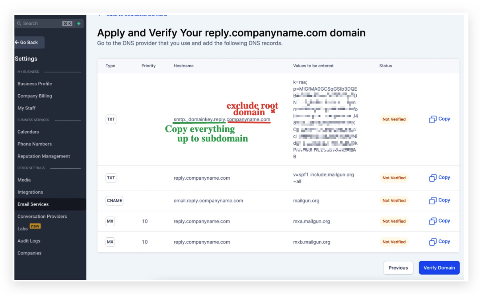 2nd TXT record hostname field in Siteground