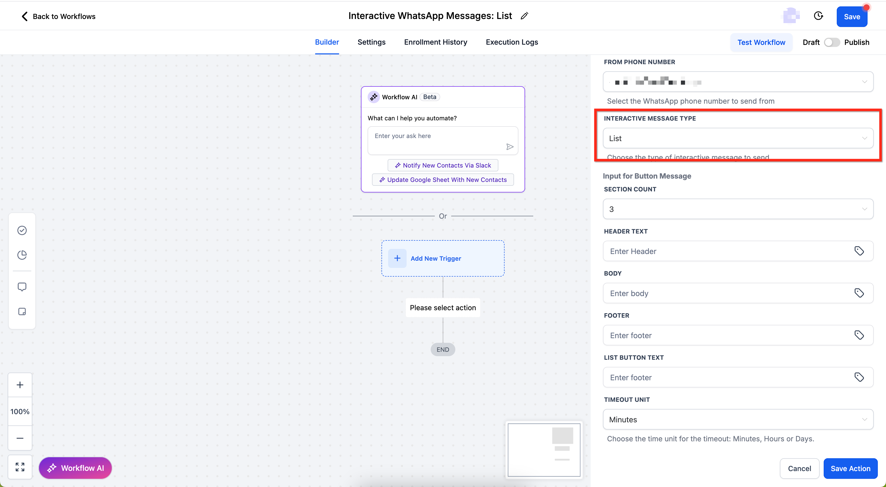 List message type