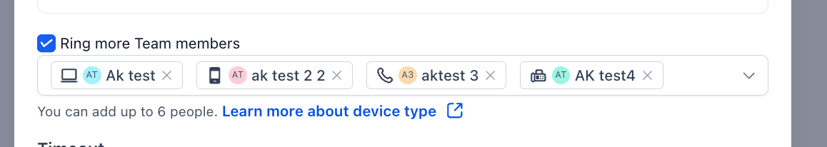 Ring More Team Members enabled with additional users