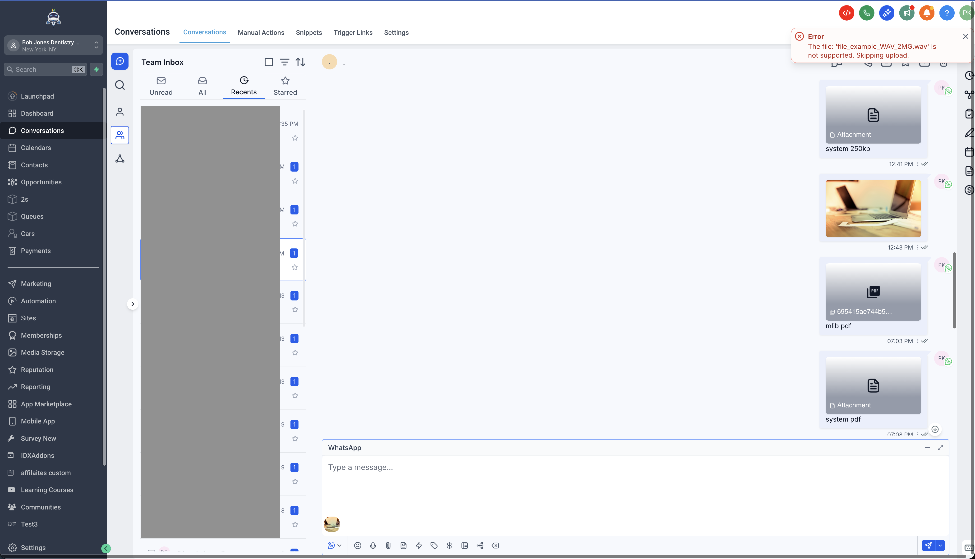 Entering caption text in the composer