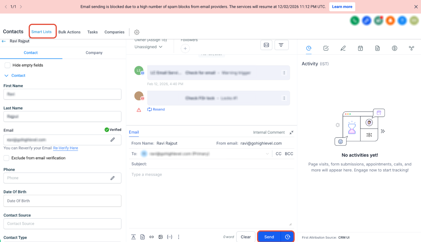 In-app suspension banner example