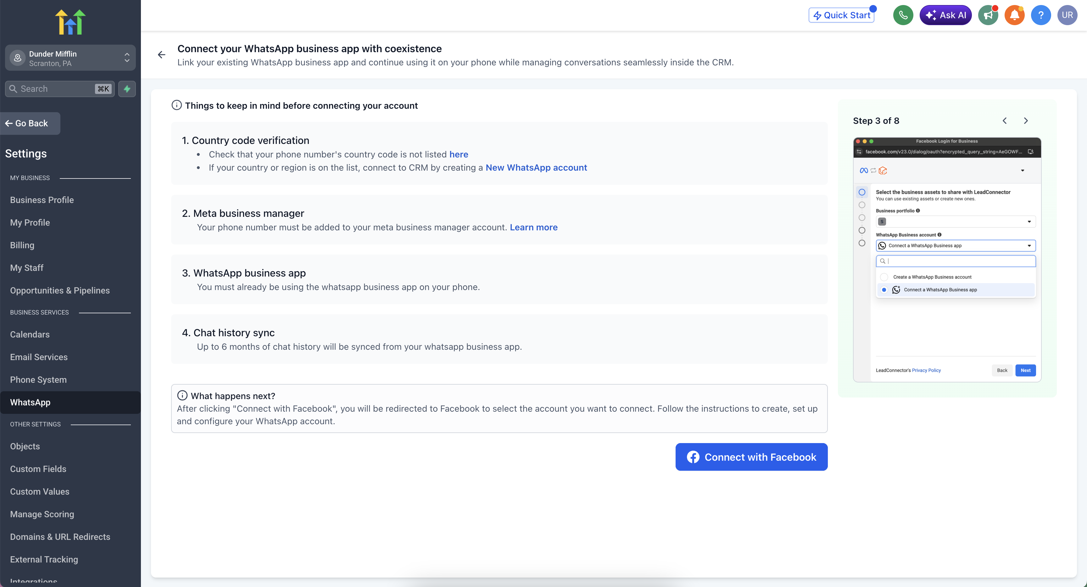 Selecting Coexistence onboarding path