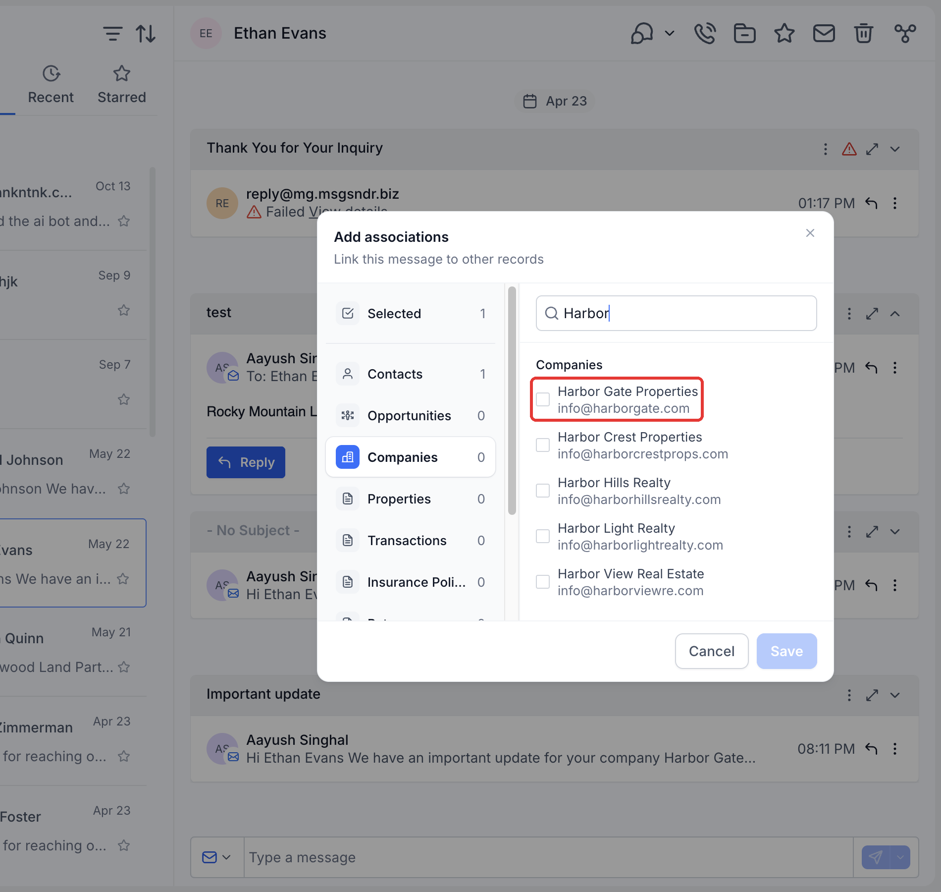 Step 7: Choose the record type, search, select the record, and click Save.