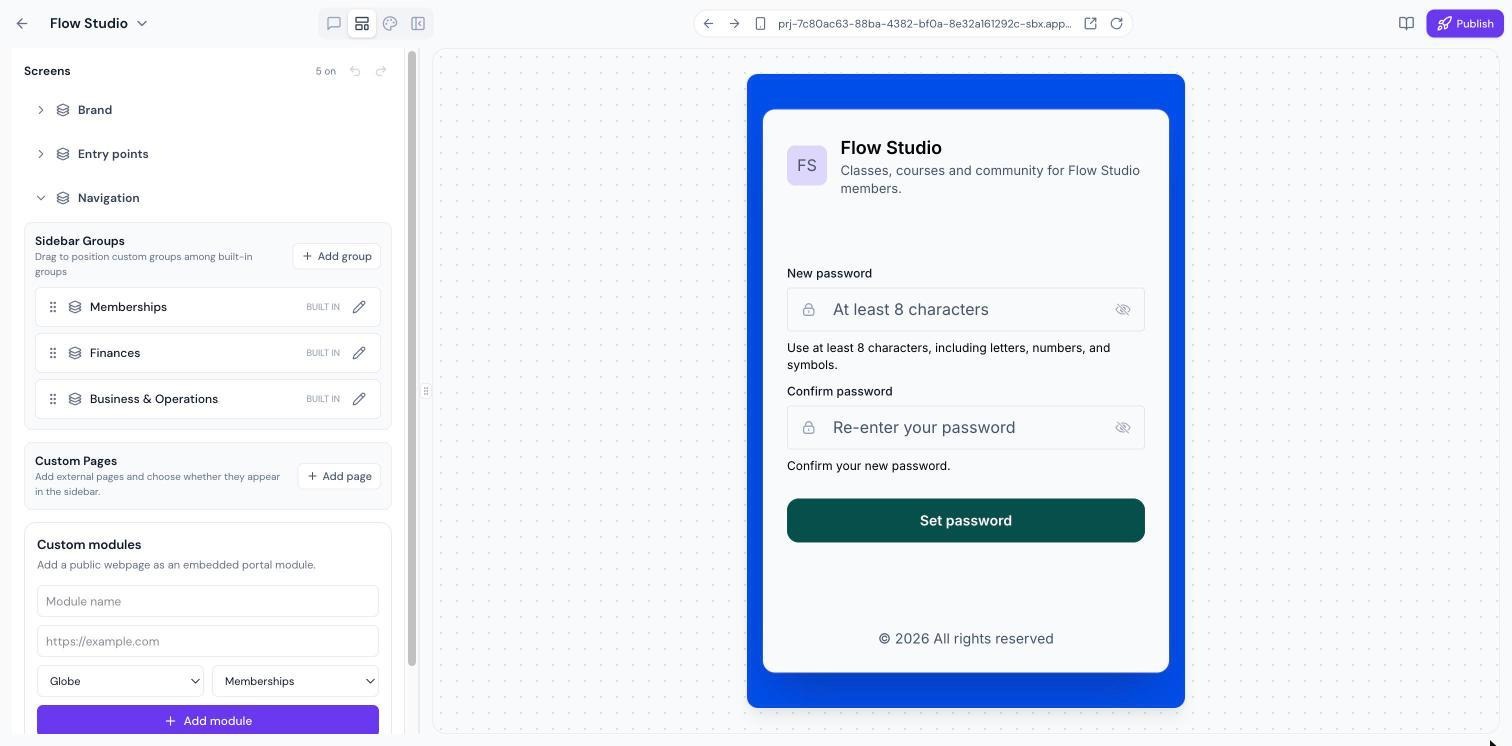 Layout customizer - Navigation