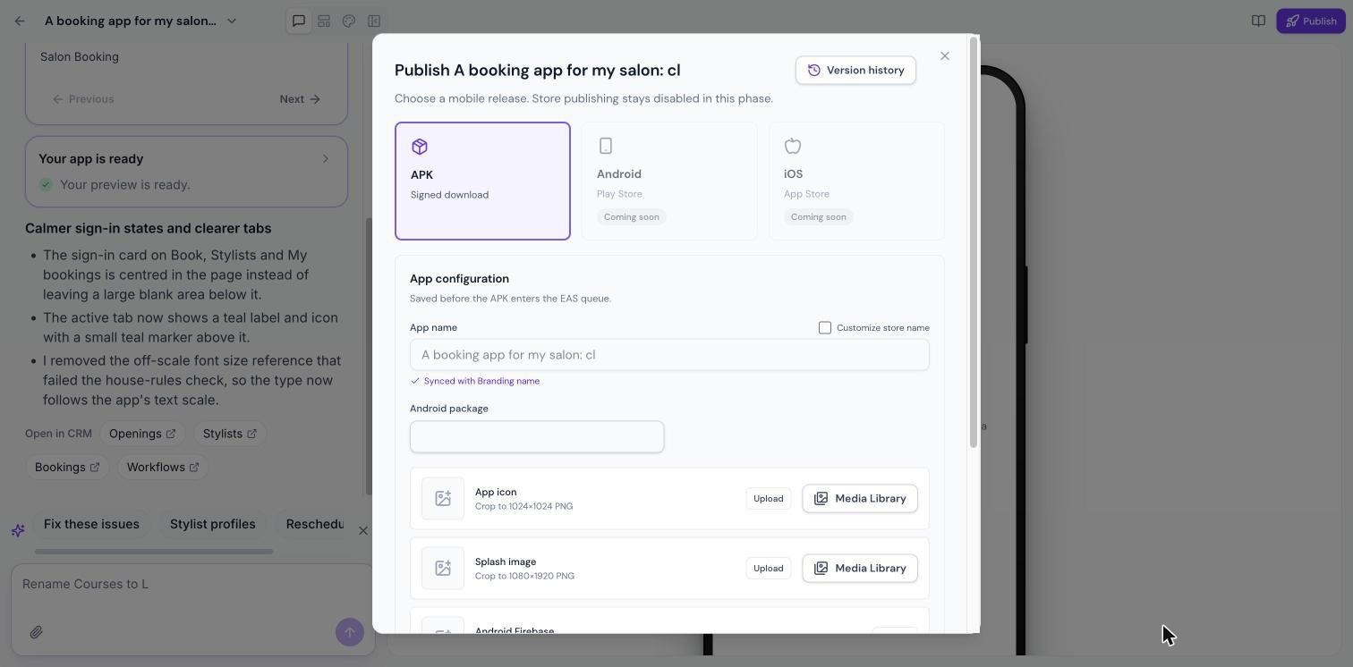 Android APK publishing