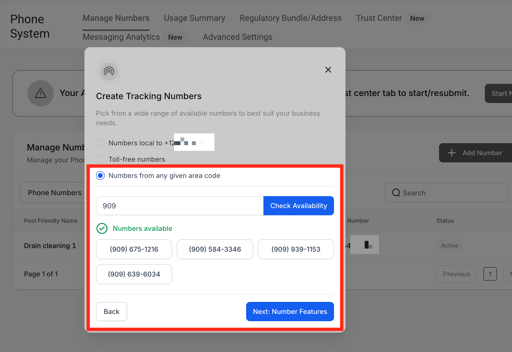 Any area code numbers