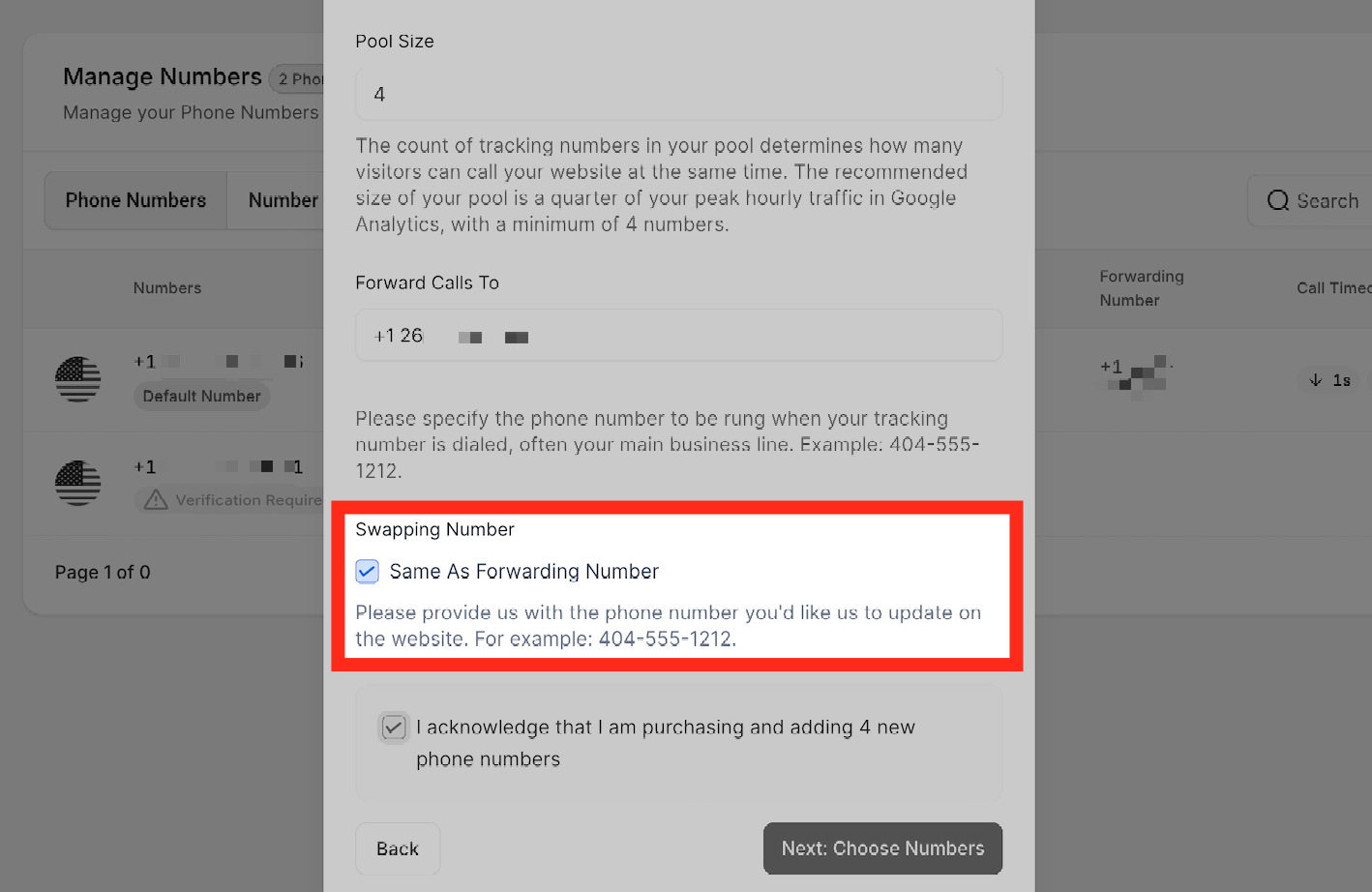 Swapping Number field