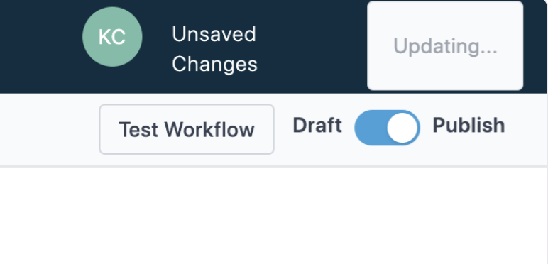 Workflow published toggle