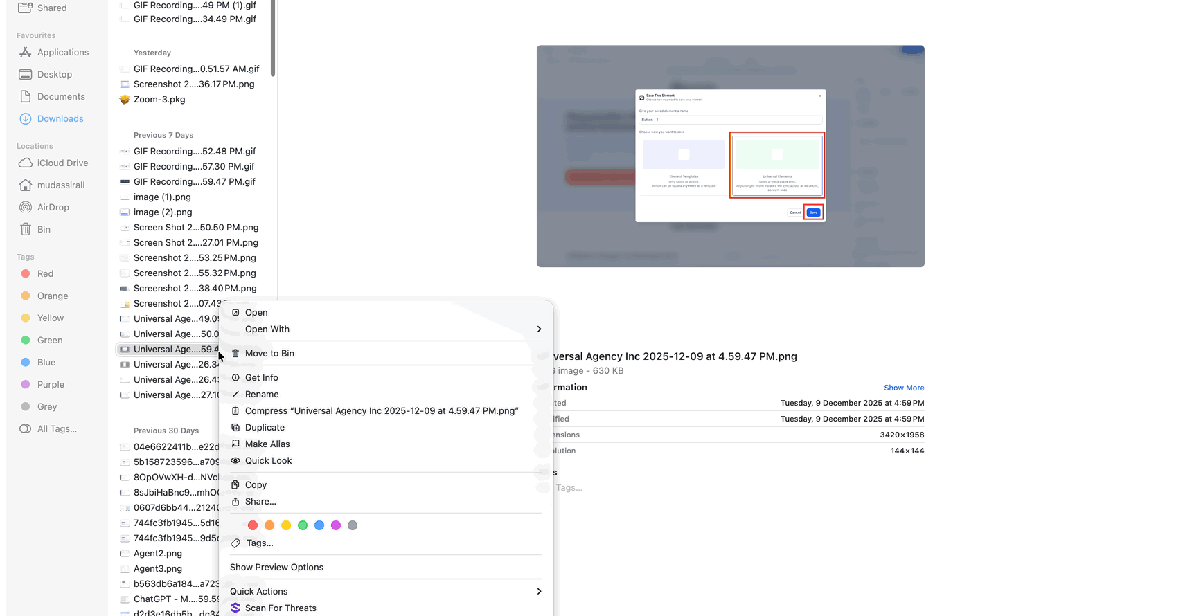 Pasting an attachment from the clipboard