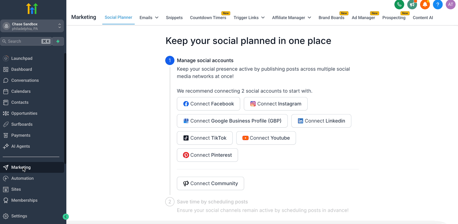 Chat To Clients Email Builder showing how to insert the unsubscribe tag into an email