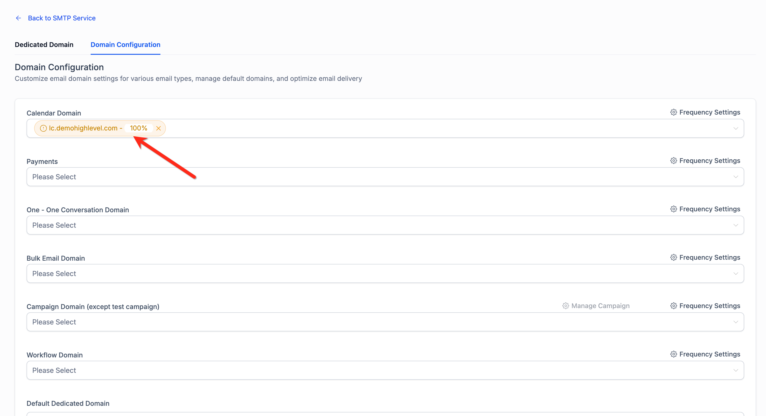 Distribution settings