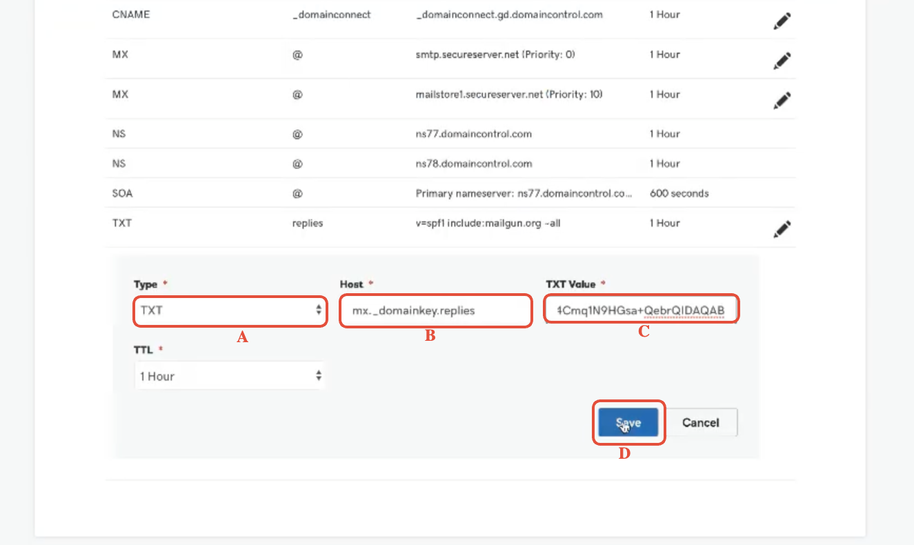 New TXT record form for DKIM