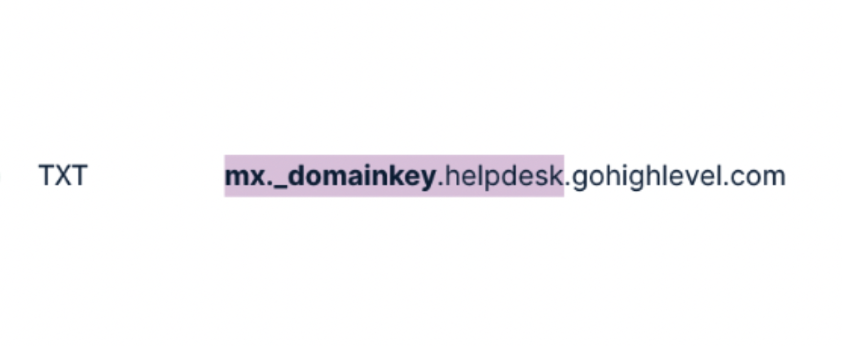 Subdomain DKIM hostname example