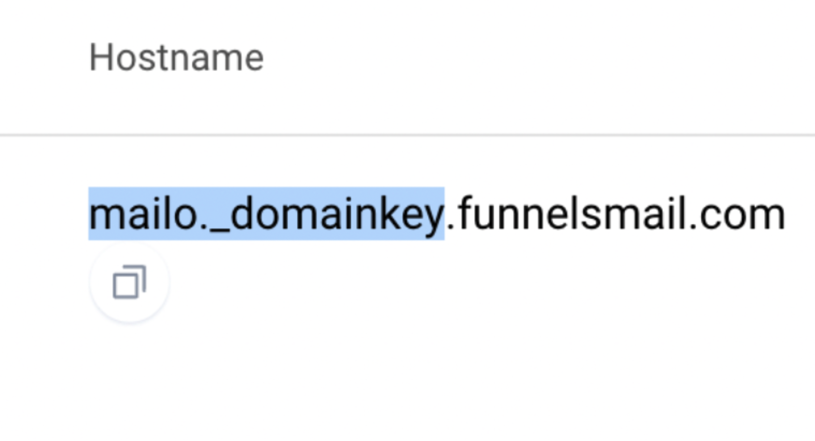 Root domain DKIM hostname example
